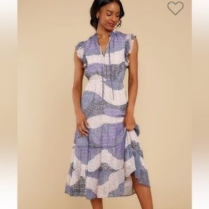 BB Dakota Mixed Feeling Lavender Tiered Dress